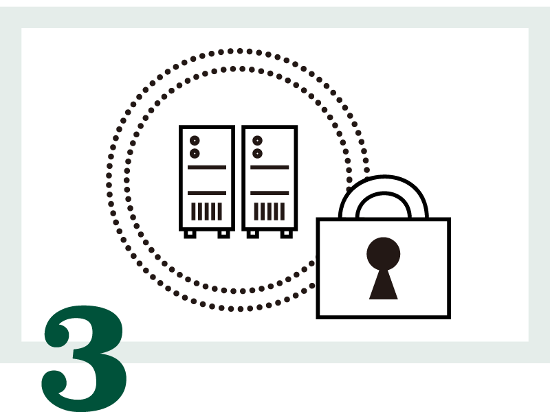 Microsoft Azureの堅牢なデータセンターで不正アクセス、盗難、機材の故障、天災から個人情報・蔵書を守ります。