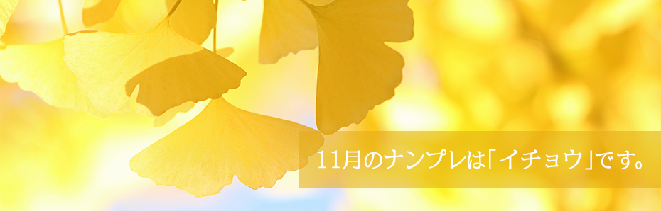 2018年11月のナンプレは「イチョウ」の形です。